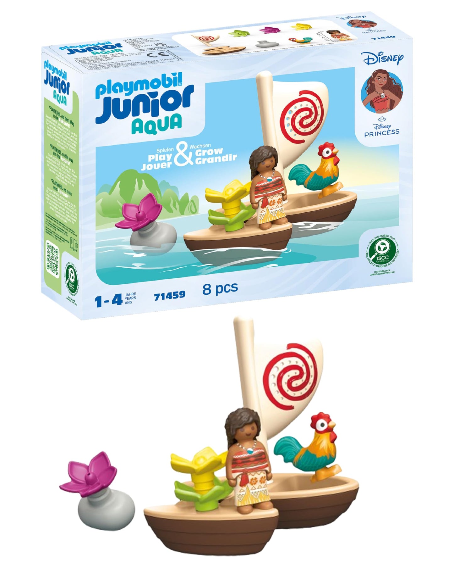 PLAYMOBIL JUNIOR | Disney | Vaianas Katamaran | nachhaltiges Spielzeug aus biobasierten Kunststoffen | für Kinder ab 1 Jahr | 71459