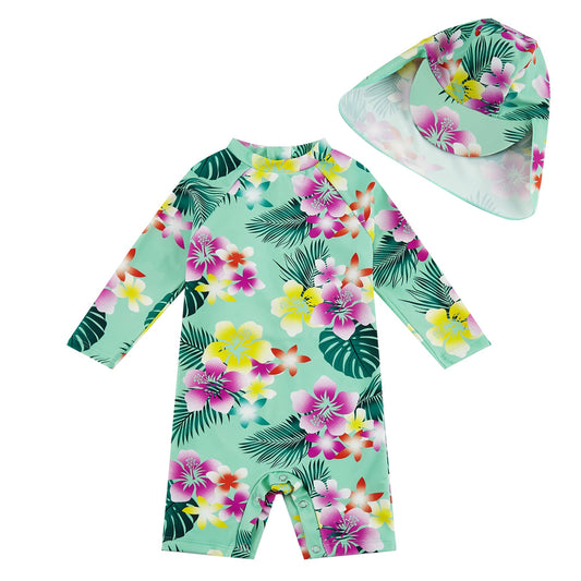 upandfast Baby Badeanzug mit Knöpfen UV Schutz Badebekleidung Für Baby Mädchen