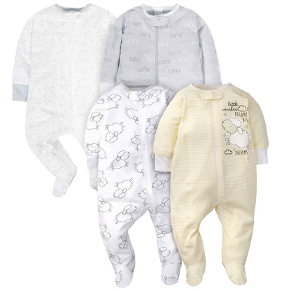 Gerber Unisex Baby 4 Pack Sleep 'N Play Footie Brisuren (4er Pack)