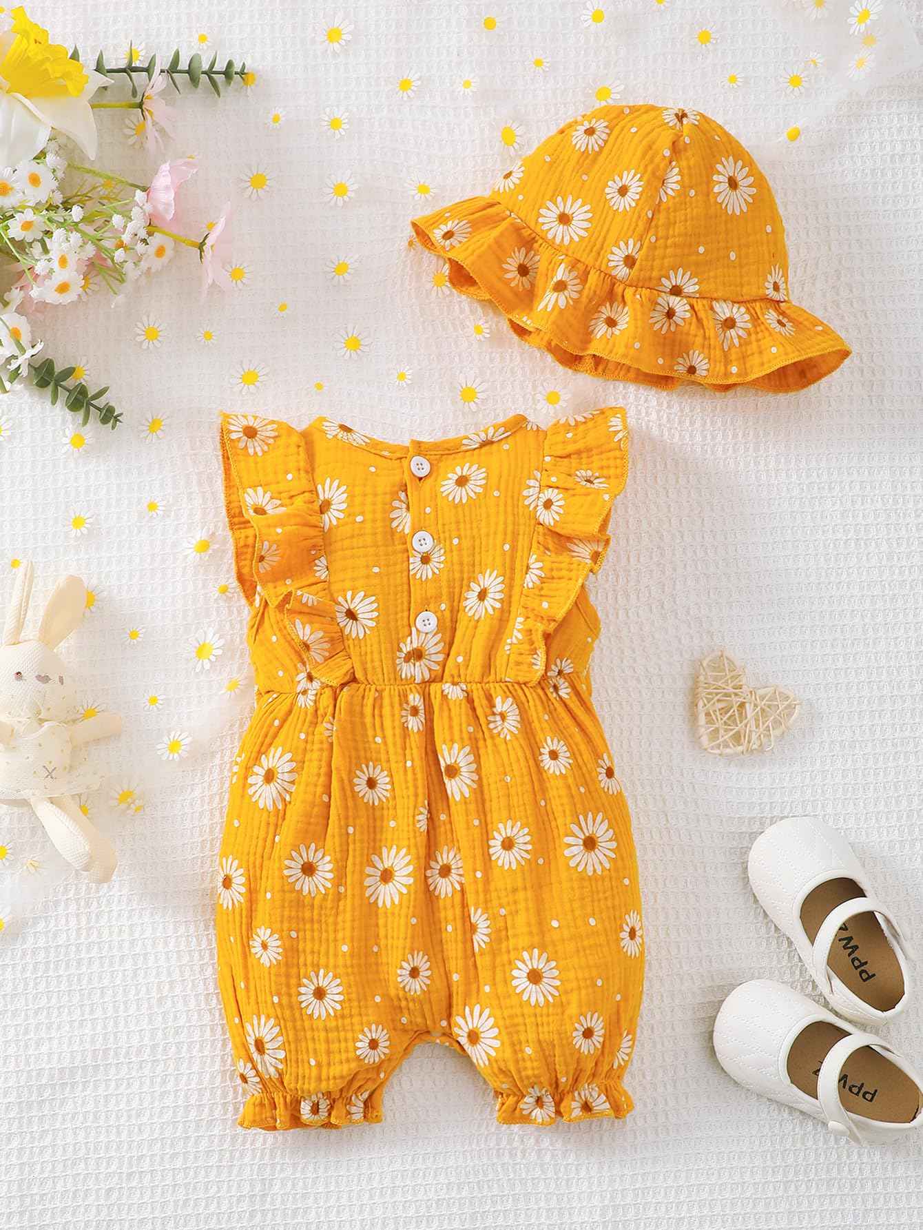 UUAISSO Newborn Baby Girl Clothing Long Sleeve Ruffle Jumpsuit Bowknot Romper Infant Girls Autumn Winter Outfits