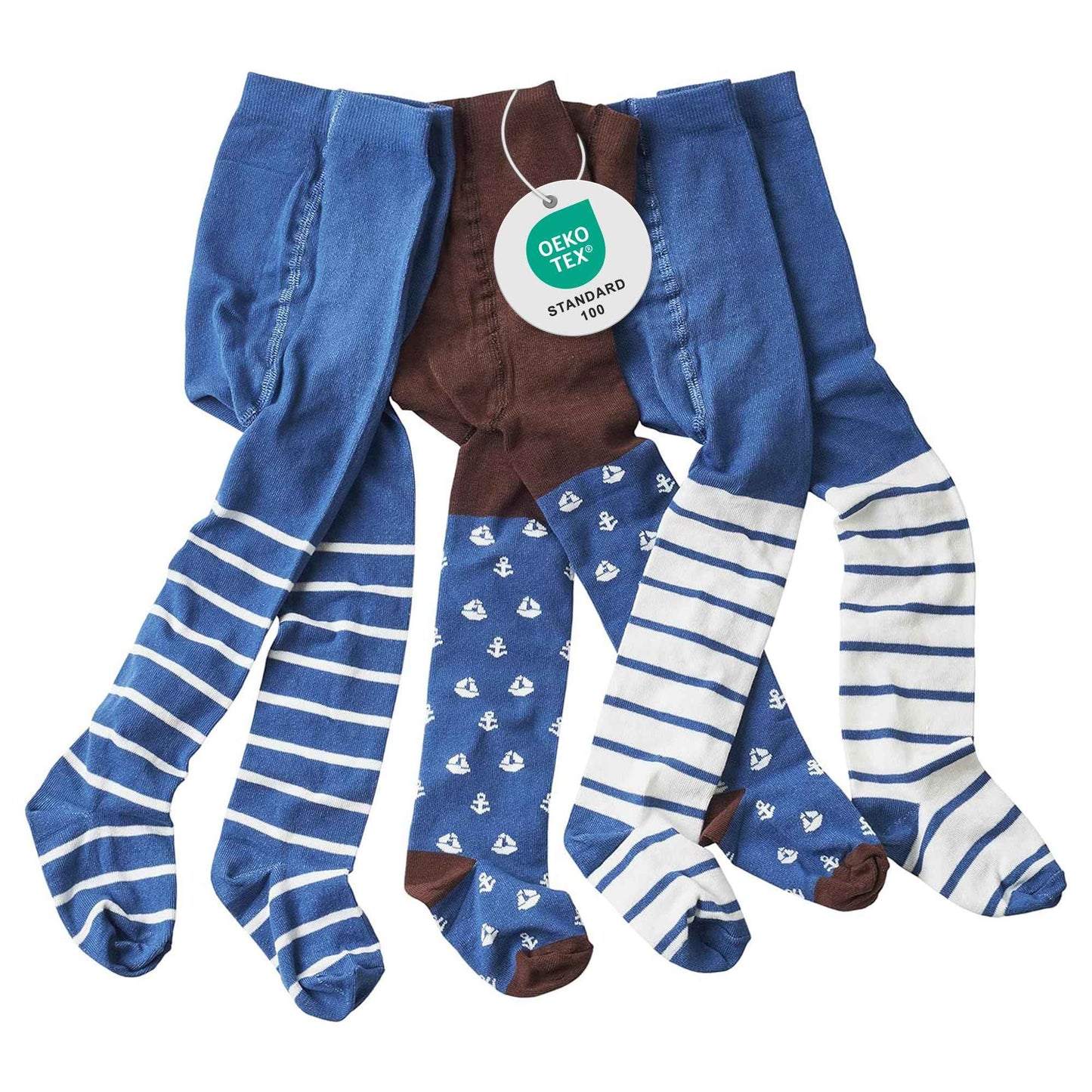 wellyou Children's Tights Girls & Boys - Set of 3 Baby Tights with Pattern - Colourful Cotton Tights Made of Oeko-Tex Certified Materials (Size 62-146)