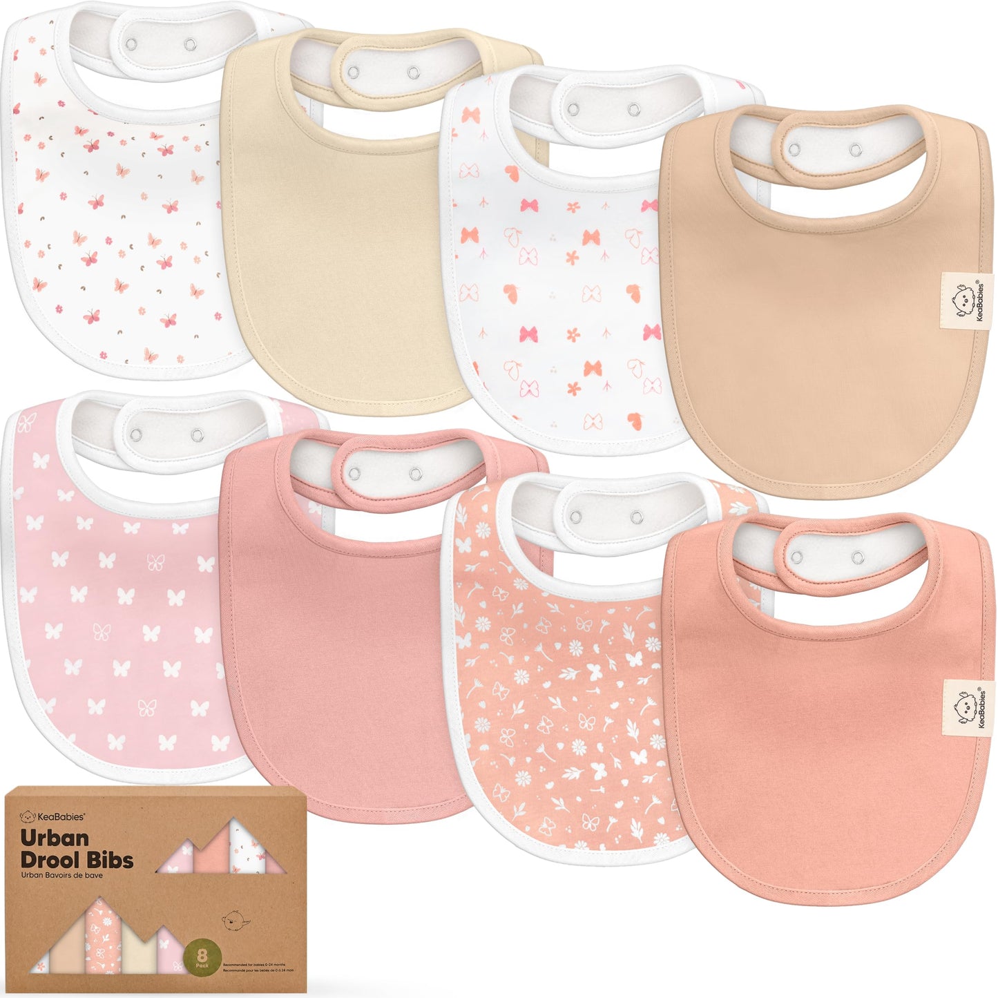 Baby Bibs for Boys &amp; Girls - 8-Pack Organic Cotton Teething Bibs - Baby Bibs for Girls &amp; Boys - Large Bibs for Infants, Toddlers (Wilderness) 