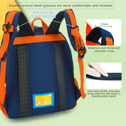 willikiva Car Dinosaur Toddler Kids Backpack for Boys and Girls Kids Waterproof Preschool Bag