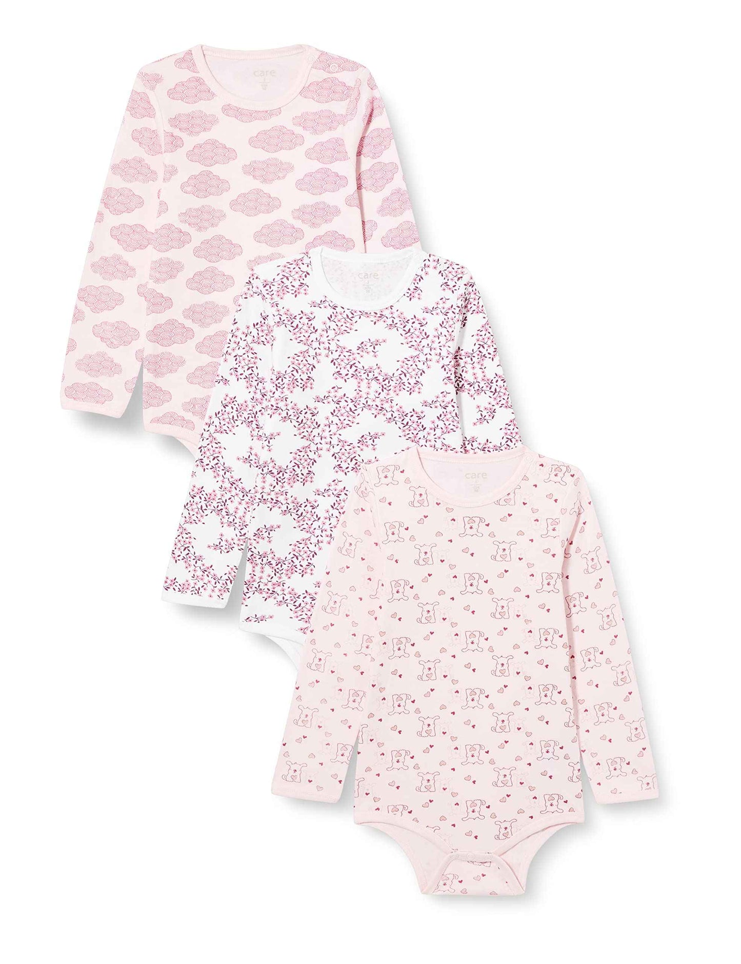 Care Unisex Baby Bodysuit, Long-Sleeved, 100% Cotton (Pack of 3 and 6)