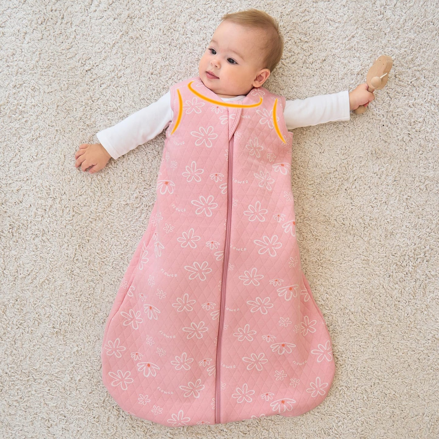 Looxii Baby Winter Sleeping Bag, Cotton, 2.5 Tog, Warm Winter Sleeping Bag, Soft Baby Sleeping Bag, Newborn in 6-12 Months, Perfect for Autumn, Winter