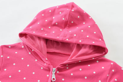 CM-Kid Zip Up Hoodie Mädchen Kapuzenpullover Reißverschluss Sweatshirts Hoody Baumwolle Kinder Erdbeere Langarm Kapuzenjacke Warm 1-7 Jahre 92-122