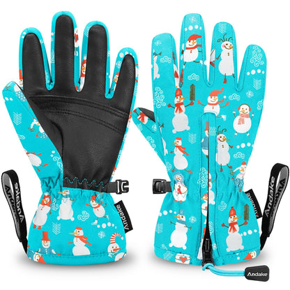 Andake Children's gloves, windproof, waterproof, warm winter gloves, skiing, outdoor sports, riding gloves, boys and girls