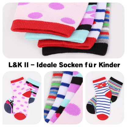 Libella 10/12er Kinder Mädchen Sneaker Socken Kids Füßlinge Sneakersocken bunt 2108VA
