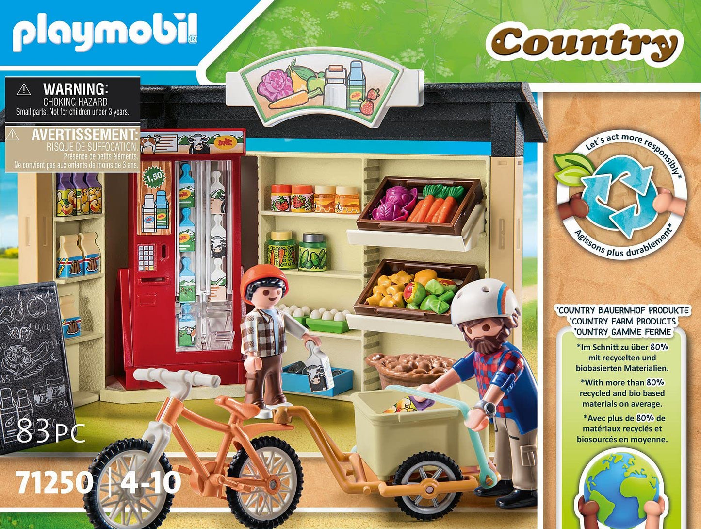 PLAYMOBIL Country 71441 Gemütliches Bauwagencafé, spielerisches Lernen mit liebevoll gestaltetem Bauwagen, detailreicher Austattung und einem Gänseteich, nachhaltiges Spielzeug für Kinder ab 4 Jahren