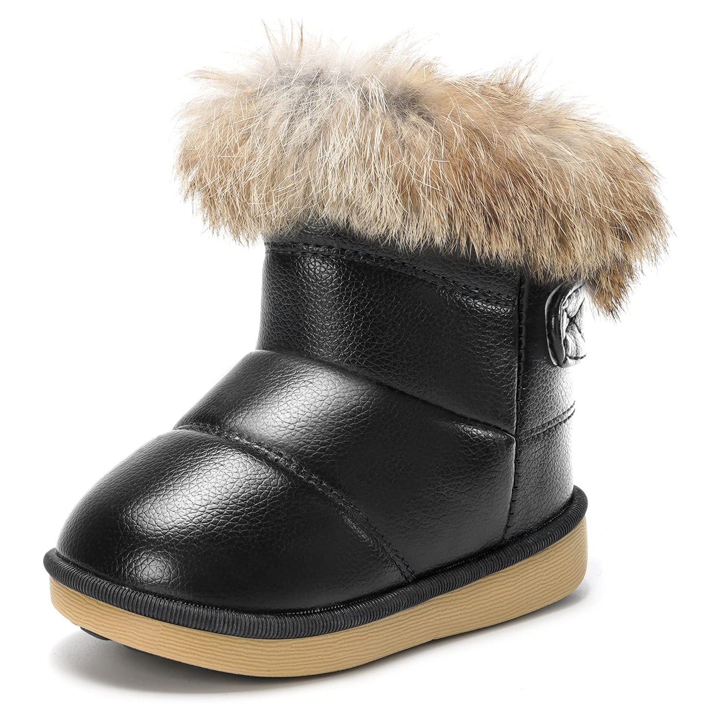 KVbabby Winter Shoes, Girls’ Warm Lined Winter Boots, Children's Ankle Boots, Waterproof Snow Boots, Soft Soles, Slip-On Boots