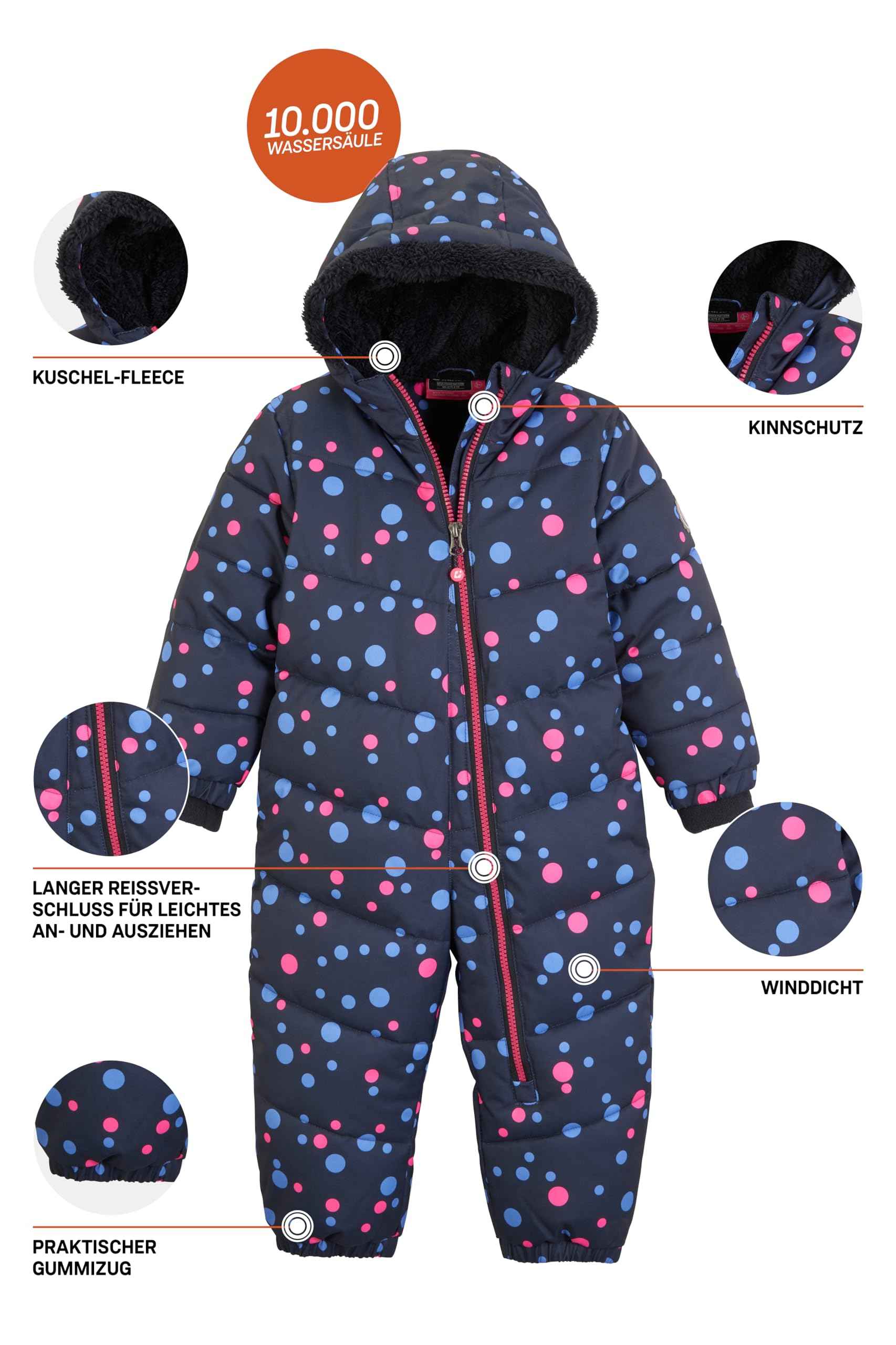 Killtec Unisex Children's Karter Mini Jumpsuit in Down Look with Hood