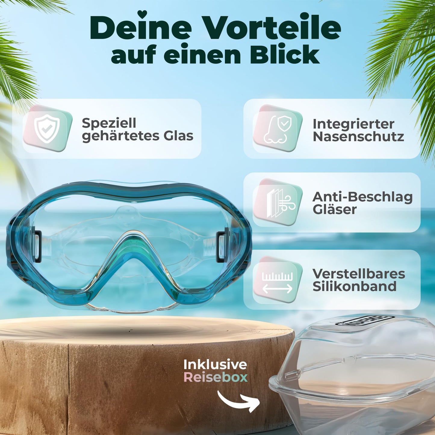 KIDVERSE Schnorchelset Kinder - Taucherbrille mit Schnorchel - Panorama Taucherbrille mit Nase - Kindertaucherbrille Alternative Schnorchelmaske