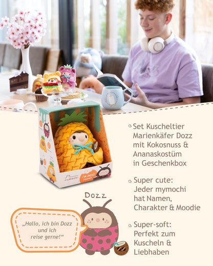 NICI Kuscheltier Küken Tschieps 8cm mit Chilisoße & Hähnchenkeulekostüm in Geschenkbox - gelb - Stofftier aus weichem Plüsch, Plüschtier zum Kuscheln und Spielen, für Kinder & Erwachsene - 61653