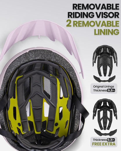 OutdoorMaster MIPS Bike Helmet - Two removable inner linings &amp; ventilation in multi-environment - Bike helmet in mountain, highway for youth &amp; adults 