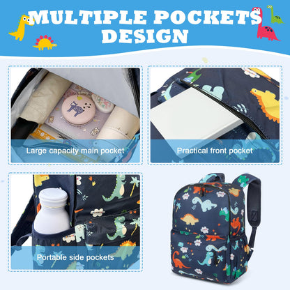 Kinderrucksack Jungen, Mini-Dinosaurier-Rucksack, Kindergarten Schulrucksäcke, Kleinkind Schultasche für Kinder, Jungen, Mädchen, Kleinkind