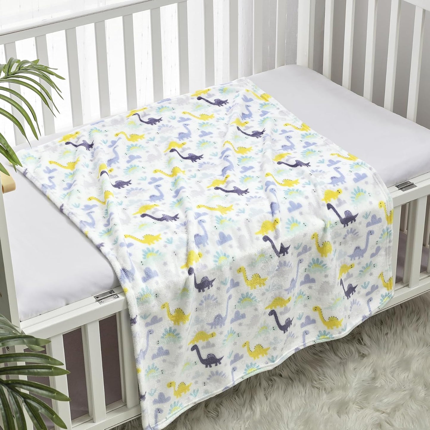 CREVENT Kleine Flauschige warme Baby-Überwurfdecke für Jungen, Kleinkinder, Kinderbett, Kinderwagen, 75 cm x 100 cm, graue Wolke