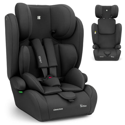 KikkaBoo i-Pass, Kindersitz 9–36 kg, Gruppe 1/2/3 Auto Kindersitz für Kinder 76–150 cm (15 Monate – 12 Jahre), i-Size, 13-fach verstellbare Kopfstütze, Schwarz - Meloni2