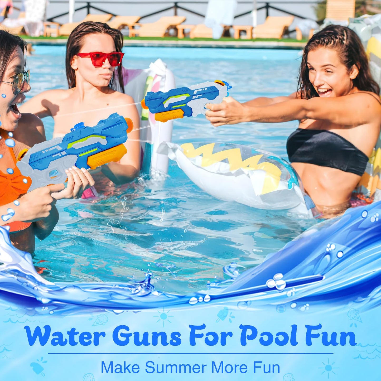 Wasserpistole Kinder – 1200ML Wasserspritzpistole mit 8–10m Reichweite, Outdoor Spielzeug für Sommer, Strand, Pool & Garten – Wasserblaster große reichweite für Jungen & Mädchen (Rot)
