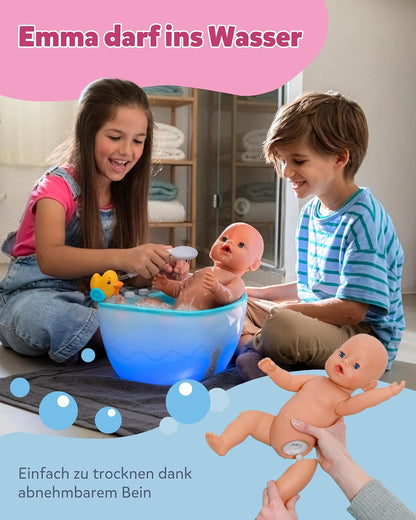 BABY born Emma - 43 cm Baby Doll - 10 Functions Including Accessories & Romper - Works Completely Without Batteries - Suitable for Children from 3 Years
