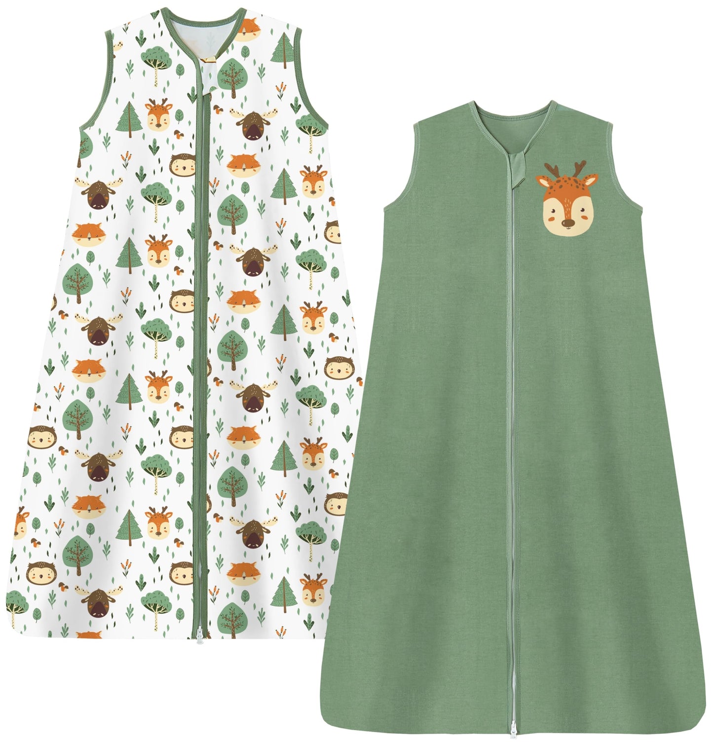 Chilsuessy Summer Baby Sleeping Bag, Small Children’s Sleeveless Pyjamas for Summer and Spring, 100 % Cotton
