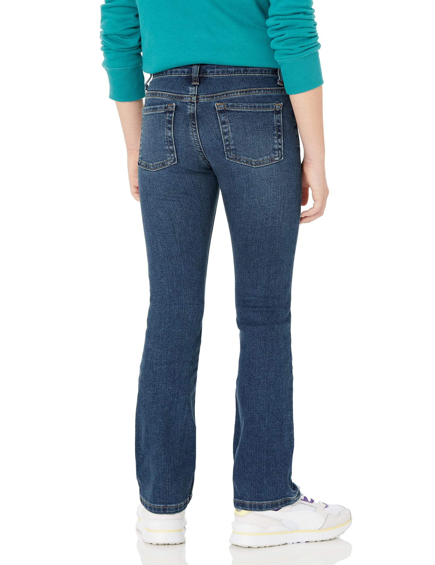 Essentials Mädchen Schmal geschnittene Bootcut-Jeans aus Stretch