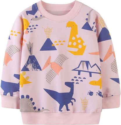 Mädchen Sweatshirt für Kinder Süß Cartoon Pullover Baumwolle Top Langarm T-Shirt Größe 1-12 Jahre