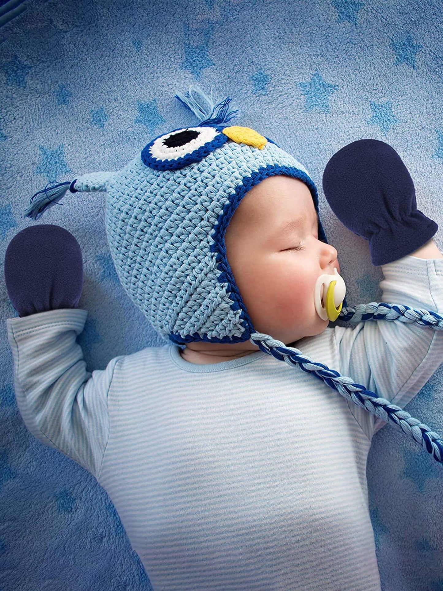 Boyiee 3 Pairs Newborn Baby and Toddler Winter Mittens Gloves Fleece