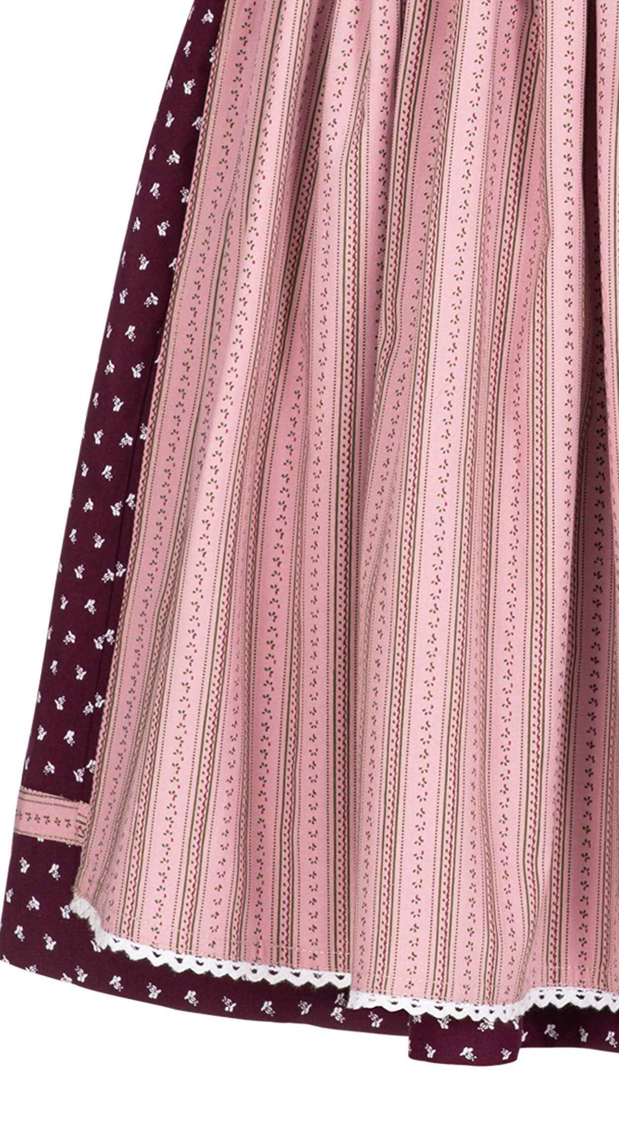 Nübler Dirndl Girls 3-Piece Set Dirndl Dress with Traditional Blouse and Apron Traditional Modern Bavarian Costume NABILA Berry