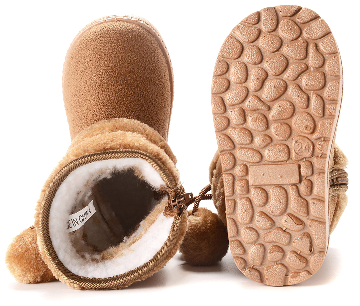 Children's Warm Lined Snow Boots, Girls' Winter Shoes, Baby Non-Slip Boots, Toddler Shoes, Soft Soles, Slip-On Boots