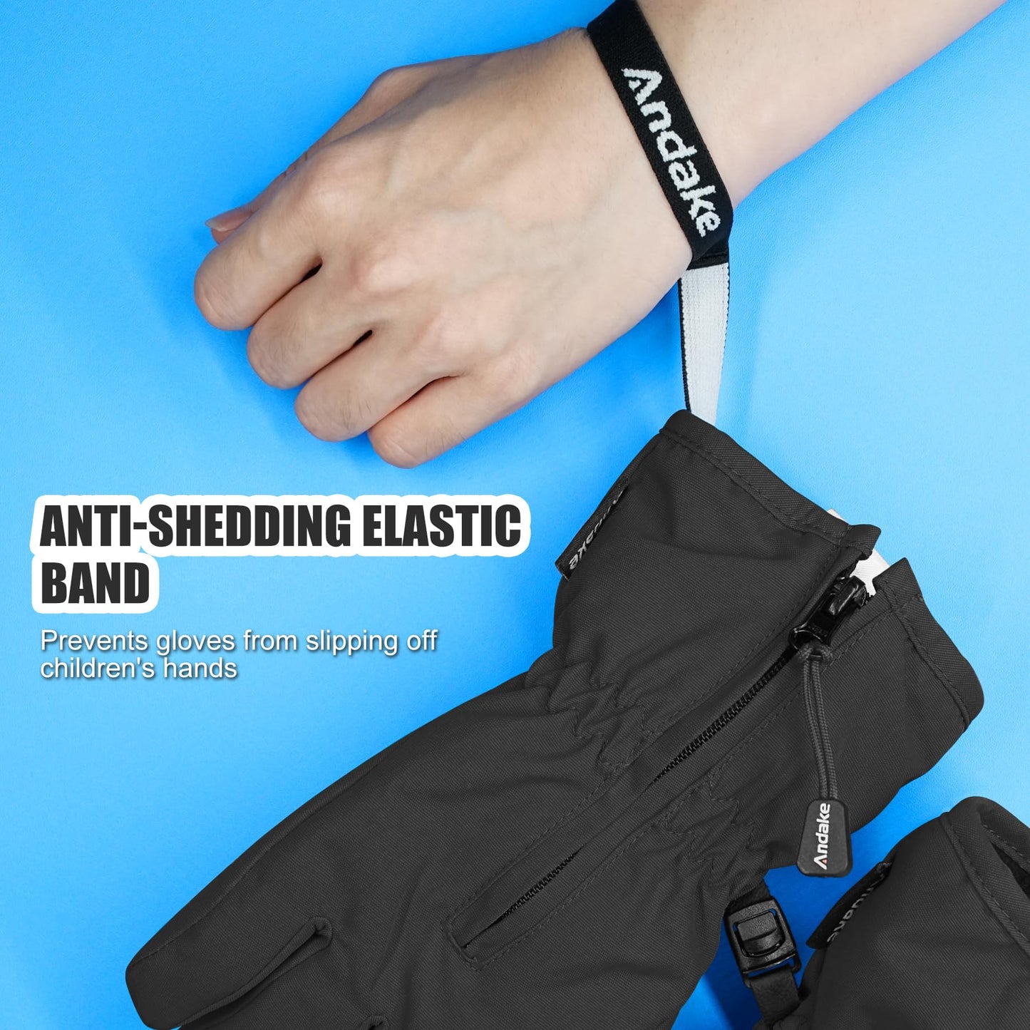Andake Children's gloves, windproof, waterproof, warm winter gloves, skiing, outdoor sports, riding gloves, boys and girls