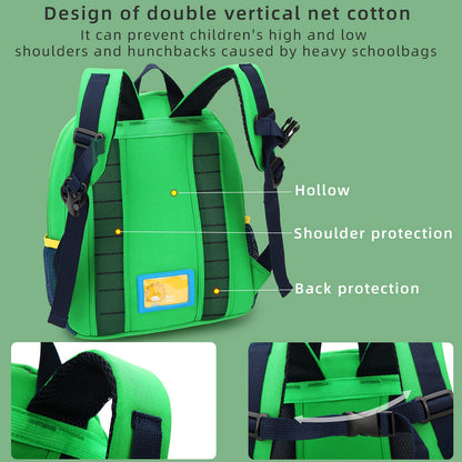 willikiva Car Dinosaur Toddler Kids Backpack for Boys and Girls Kids Waterproof Preschool Bag