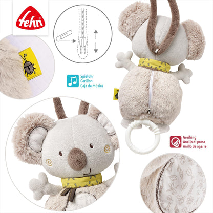 Fehn 154566 Music clock star - catch-up music box with removable playground for hanging on bed, stroller or baby bowl, for babies and toddlers from 0+ months, star, babylove, about 20cm