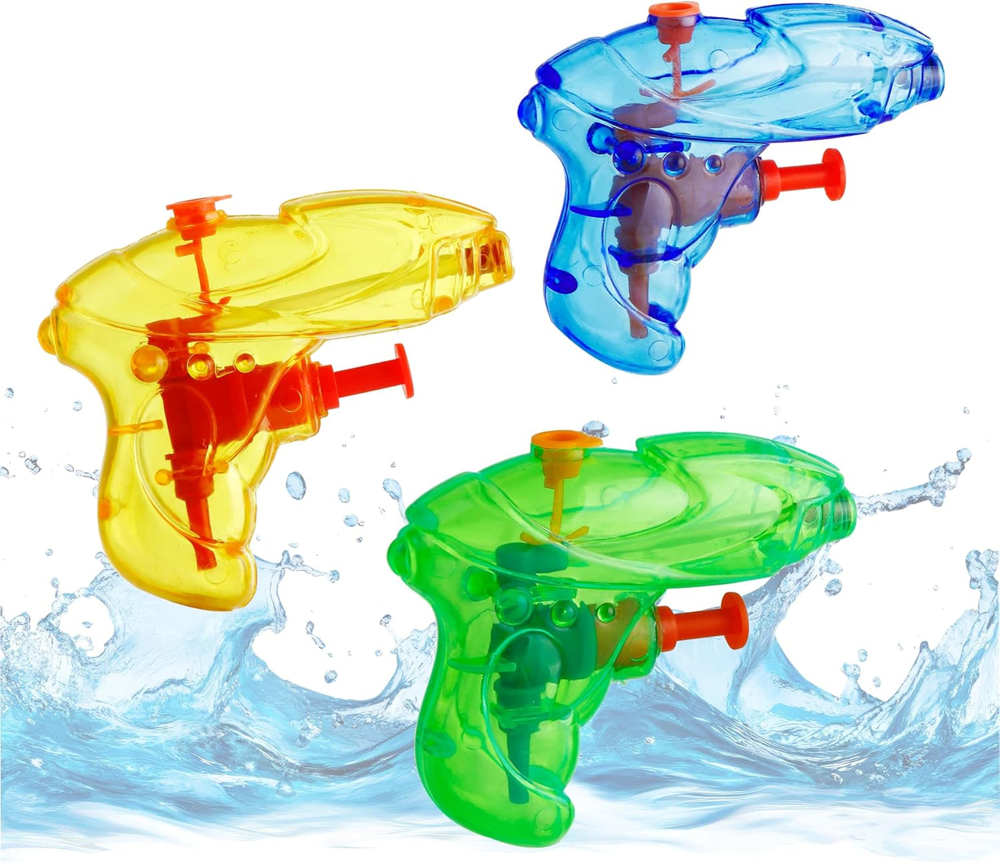 3er Wasserpistolen Set - ca. 15 cm mit großer Reichweite Wasserspritzpistole Spritzpistole klein mini für Kinder