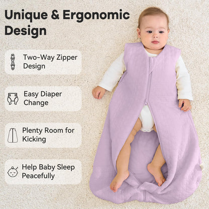 Unnivoll Baby Winter Sleeping Bag, 2.5 Tog, Baby Sleeping Bag, 0-6 Months, Cotton Baby Sleeping Bag, Newborn Winter Sleeping Bag, Baby, Warm and Soft, 67 cm, for Boys and Girls, Green