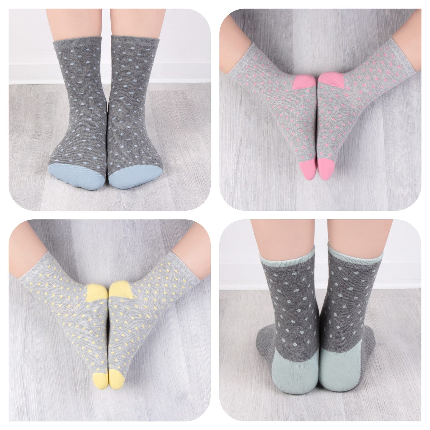 L&K-II 10/12 Paar Kinder Mädchen Socken aus Baumwolle Kleinkind niedliche Muster Kids Sneakersocken bunt 2808VA