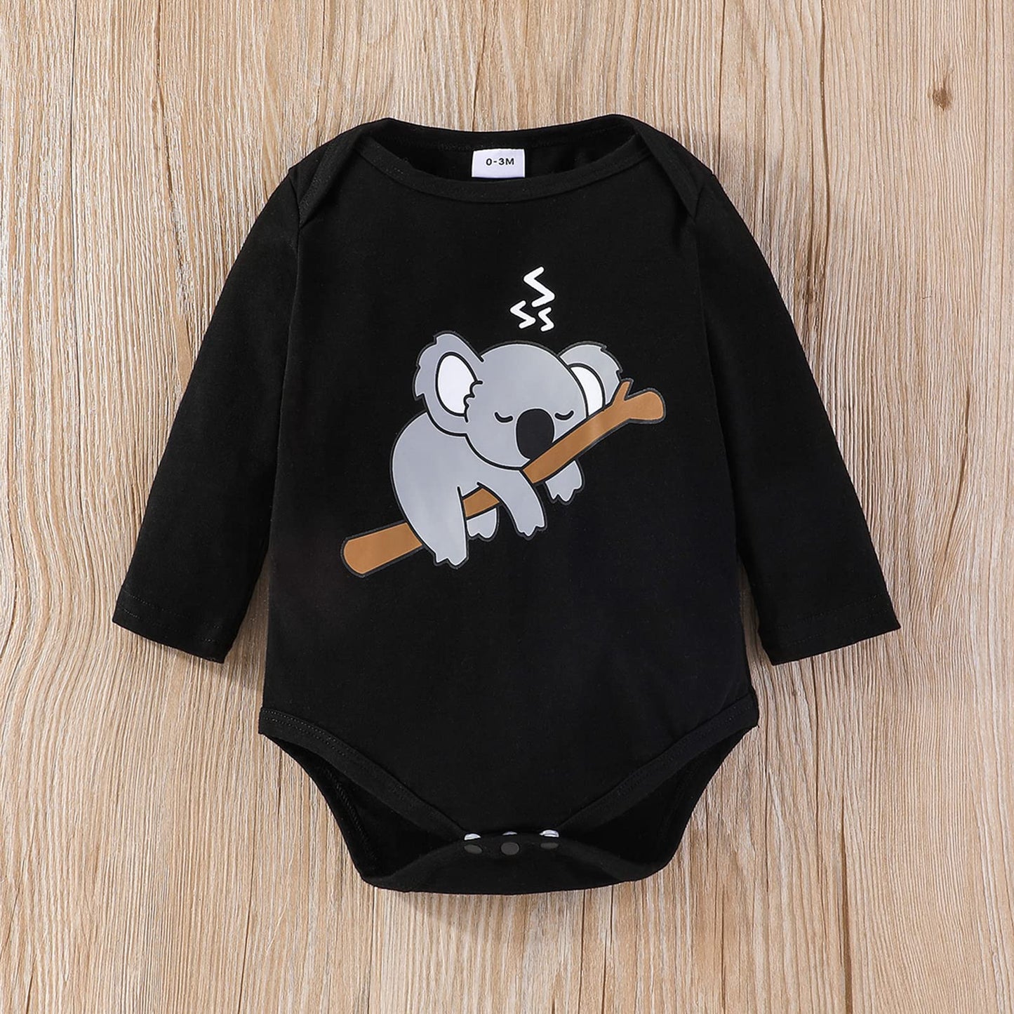 Himllauen Baby Jungen Mädchen 3-teiliges Set Koala Print Body + Hose + Hut Baby Set Kleinkind Kleidung Niedliche Outfit