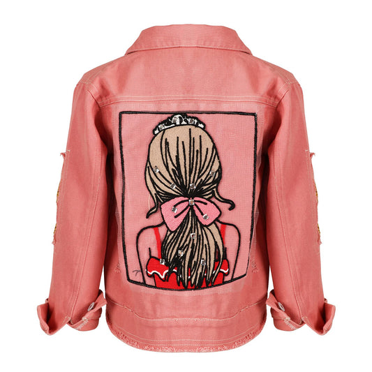 Amur Leopard Kids Girls Denim Jacket Cotton Denim Jacket Cute Children Spring Autumn Jacket 