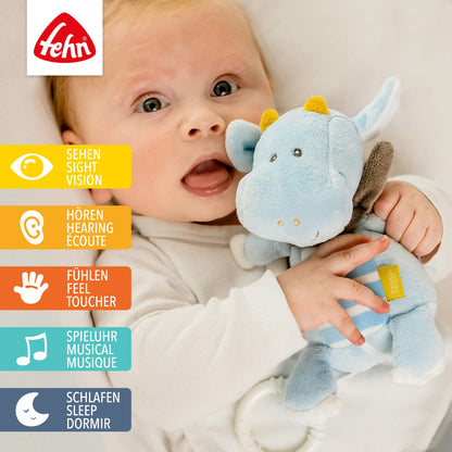 Fehn 154566 Music clock star - catch-up music box with removable playground for hanging on bed, stroller or baby bowl, for babies and toddlers from 0+ months, star, babylove, about 20cm