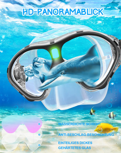 Gintenco Schnorchelset Kinder, Taucherbrille Kinder mit Schnorchel Anti-Fog Panorama-Weitsicht, Anti-Leck schnorchelmaske,Tauchmaske für Schwimmen Schnorcheln 4-16 Jahre