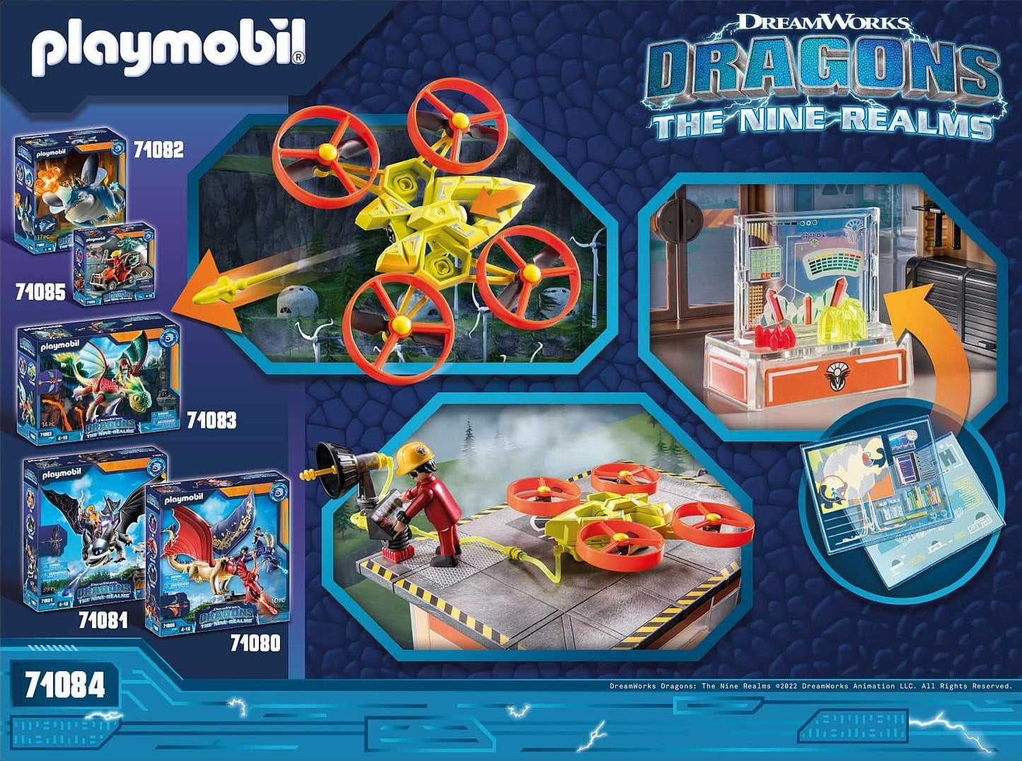 PLAYMOBIL DreamWorks Dragons 71084 Dragons: The Nine Realms - Icaris Lab, Dragons-Figur, Spielzeug-Drache und Drohne mit Geschoss, Spielzeug für Kinder ab 4 Jahren