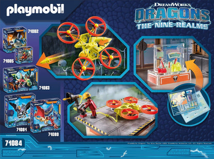 PLAYMOBIL DreamWorks Dragons 71084 Dragons: The Nine Realms - Icaris Lab, Dragons-Figur, Spielzeug-Drache und Drohne mit Geschoss, Spielzeug für Kinder ab 4 Jahren