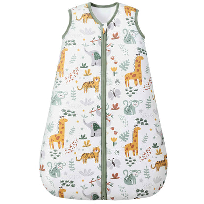 FIEMOL Baby Sleeping Bag 2.5 Tog 0-6 Months, Winter Cotton Newborn Baby Sleeping Bag, Wearable Blanket for Infants and Toddlers, 2-Way Zip Sleeping Bag, 67 cm, Rainbow