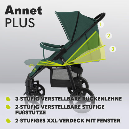 LIONELO Annet Plus Buggy up to 22 kg with Reclining Function, Small Folding Pushchair with Accessories, EVA Foam Wheels, Mosquito Net, Foot Cover Drink Holder, Basket Dreamin