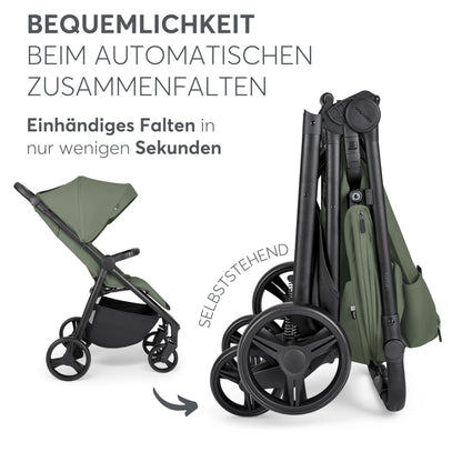 KikkaBoo Reisebuggy Kinderwagen URBAN, Buggy mit Liegefunktion ab Geburt bis 22 kg, Klein Zusammenklappbar, Leicht, EVA Räder mit Federung, Höhenverstellbarer Griff, Beige