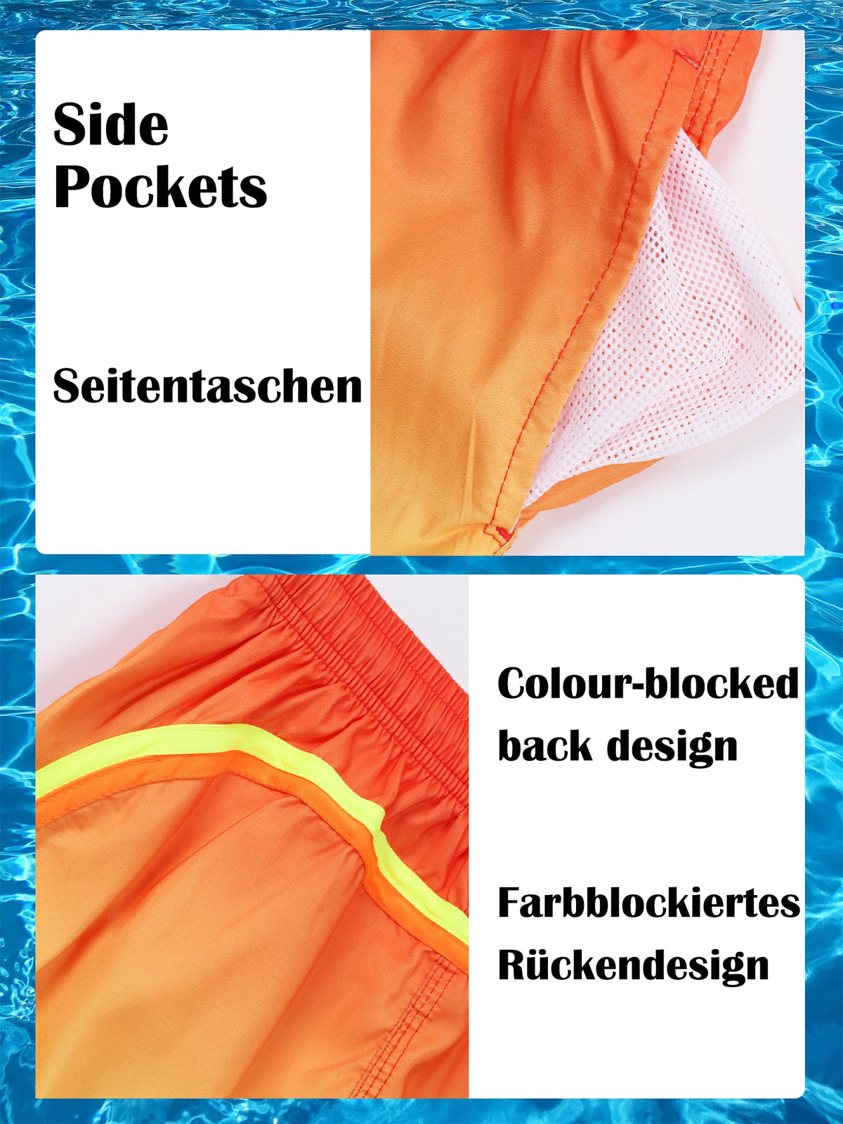 Badehose Jungen Farbverlauf Badeshorts mit Meshfutter und Verstellbarem Tunnelzug