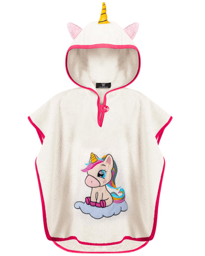 LAYNENBURG Premium Badeponcho Kinder mit Kapuze - 100% Baumwolle - OEKO TEX - Baby Jungen Mädchen Handtuch Poncho Frottee
