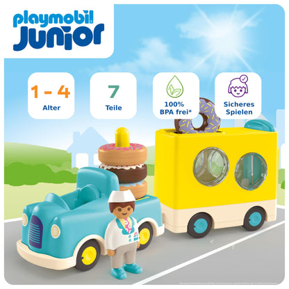 PLAYMOBIL Junior 71685 Dump Truck Sustainable Toy for Children from 1 Year Including Builder and Three Building Blocks