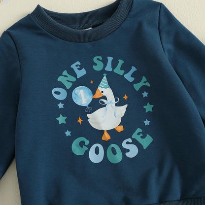 1. Jahr Geburtstag Outfit Baby Junge Kleidung Set Langarm Sweatshirt und Hose Kleidung Sets für Jungen