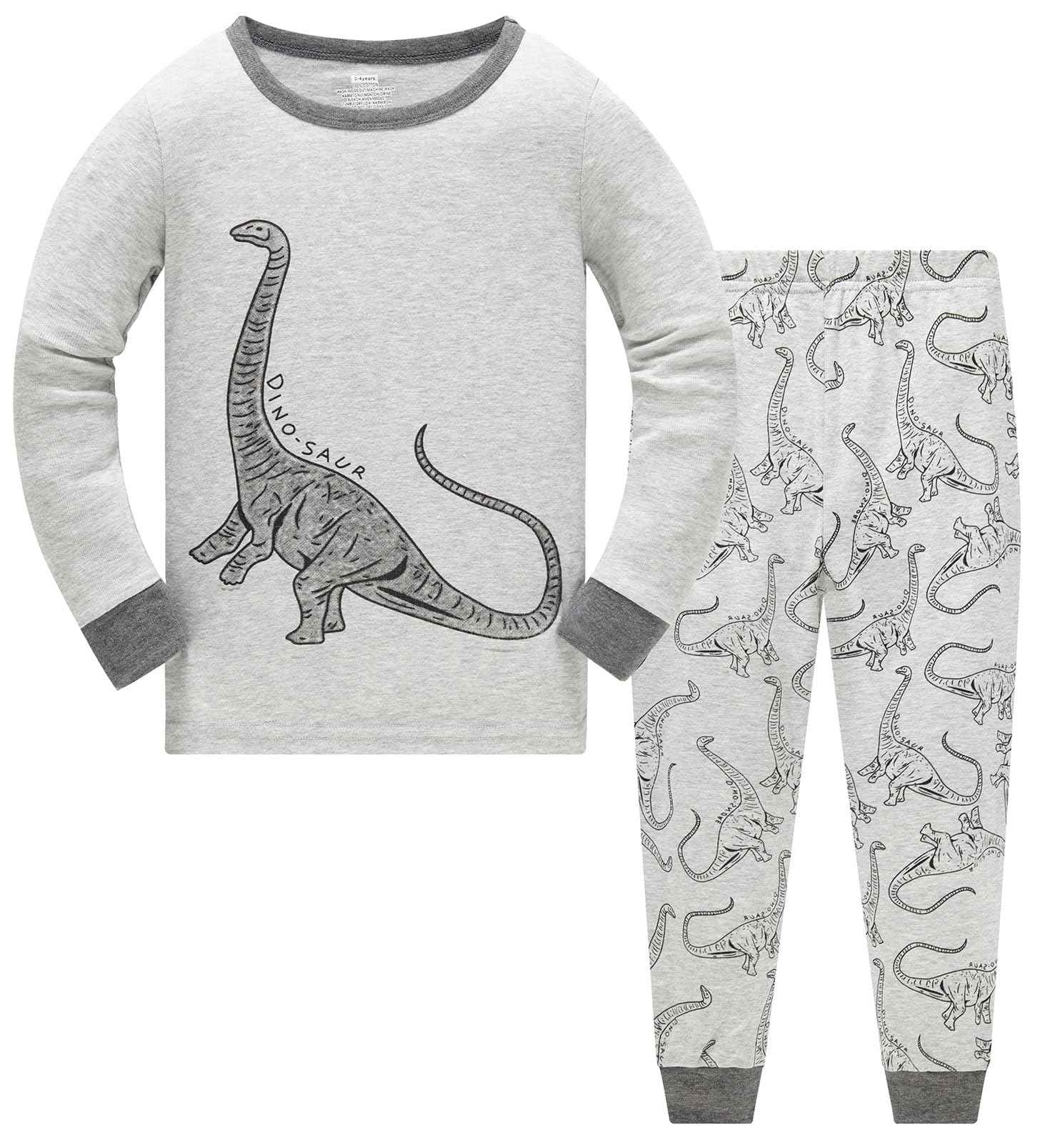 TEDD Boys’ Pyjamas, Dinosaur Long-Sleeve Two-Piece Pyjamas, Kids’ Cotton Pyjama Set, Winter, Christmas Sleepwear, Size 1–12 Years