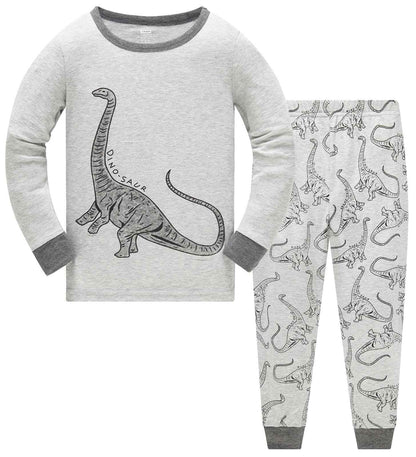 TEDD Boys’ Pyjamas, Dinosaur Long-Sleeve Two-Piece Pyjamas, Kids’ Cotton Pyjama Set, Winter, Christmas Sleepwear, Size 1–12 Years